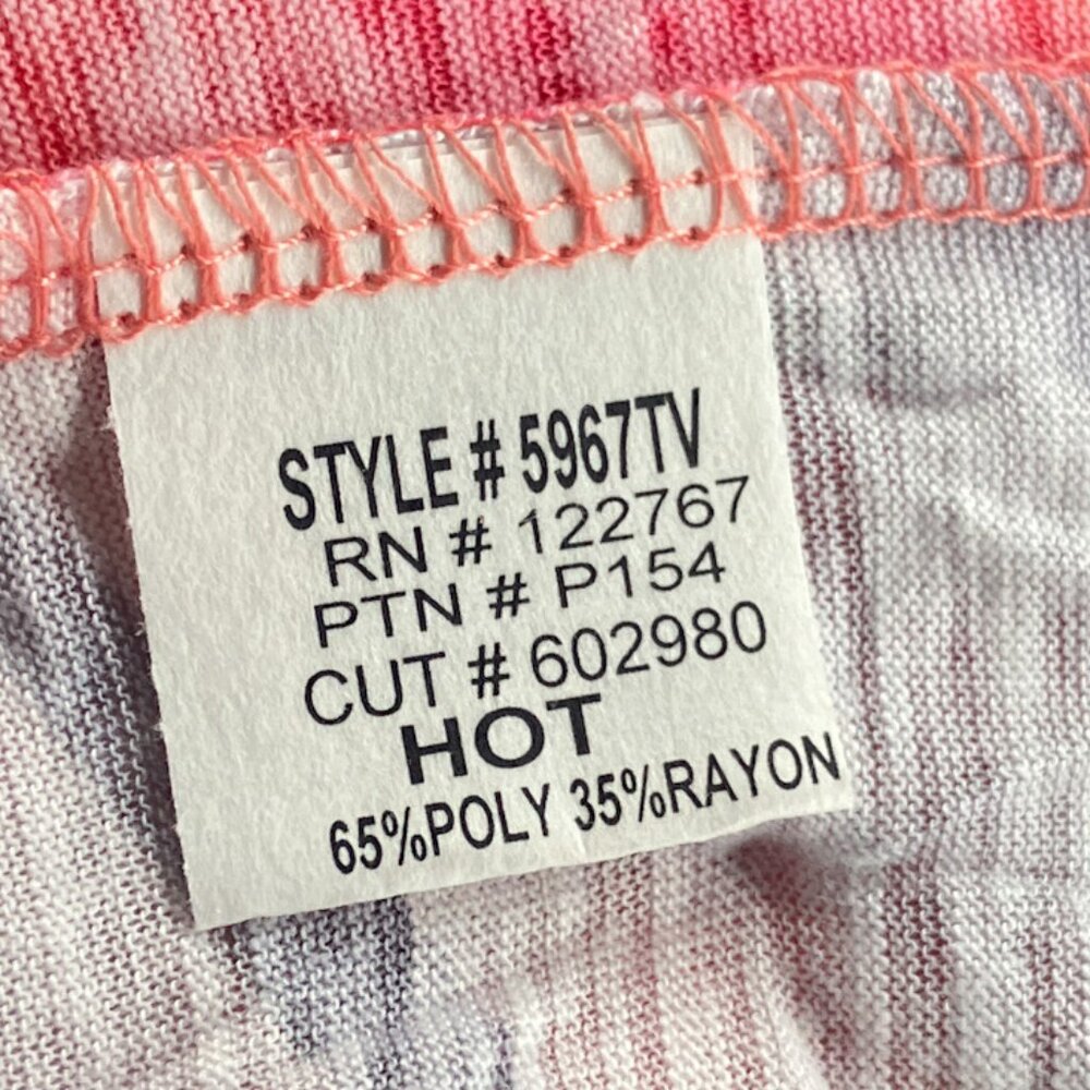 David Cline Medium M Red Striped Side Tie Hot Crushed Pullover Knit Top Blouse - Picture 5 of 5